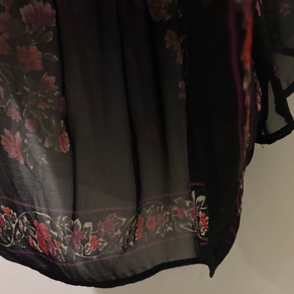 Angie Black Floral Sheer Blouse - Picture 6 of 9